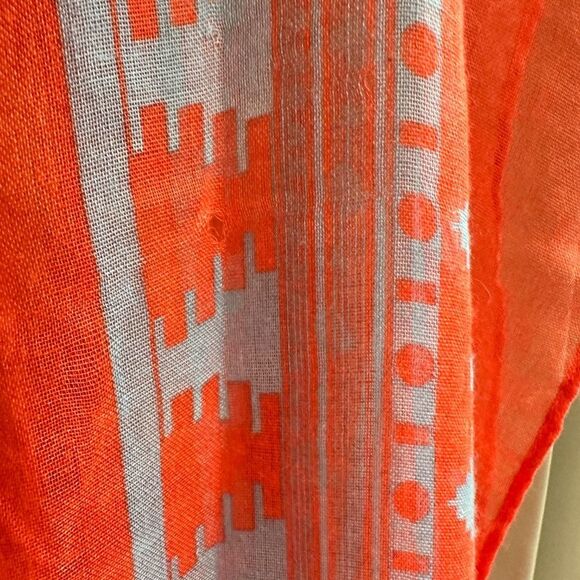 Women's Infinity Scarf Coral/Blue - Picture 5 of 7